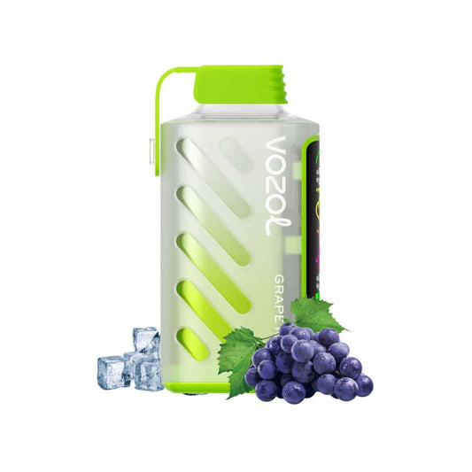 VOZOL GEAR 20000 Grape Ice Vape mit grünem Gehäuse, frischen Trauben und Eiswürfeln – Trauben Vape kaufen für bis zu 20.000 Züge.