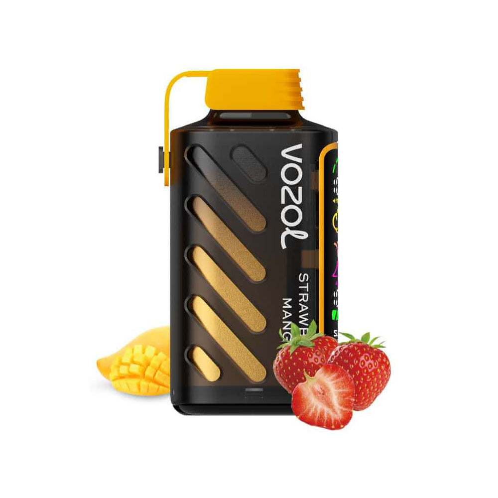 VOZOL GEAR 20000 Strawberry Mango Vape mit Erdbeer- und Mangofrüchten, stylisches Design für fruchtigen Dampfgenuss bis zu 20.000 Züge.