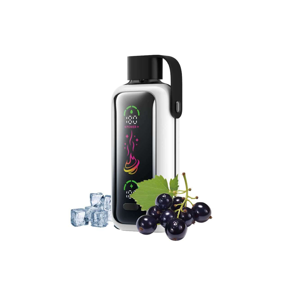 VOZOL STAR 20000 Black Ice E-Zigarette mit schwarzer Johannisbeere und Eiswürfeln. Intensiver Beeren-Geschmack mit Kühleffekt für bis zu 20.000 Züge.