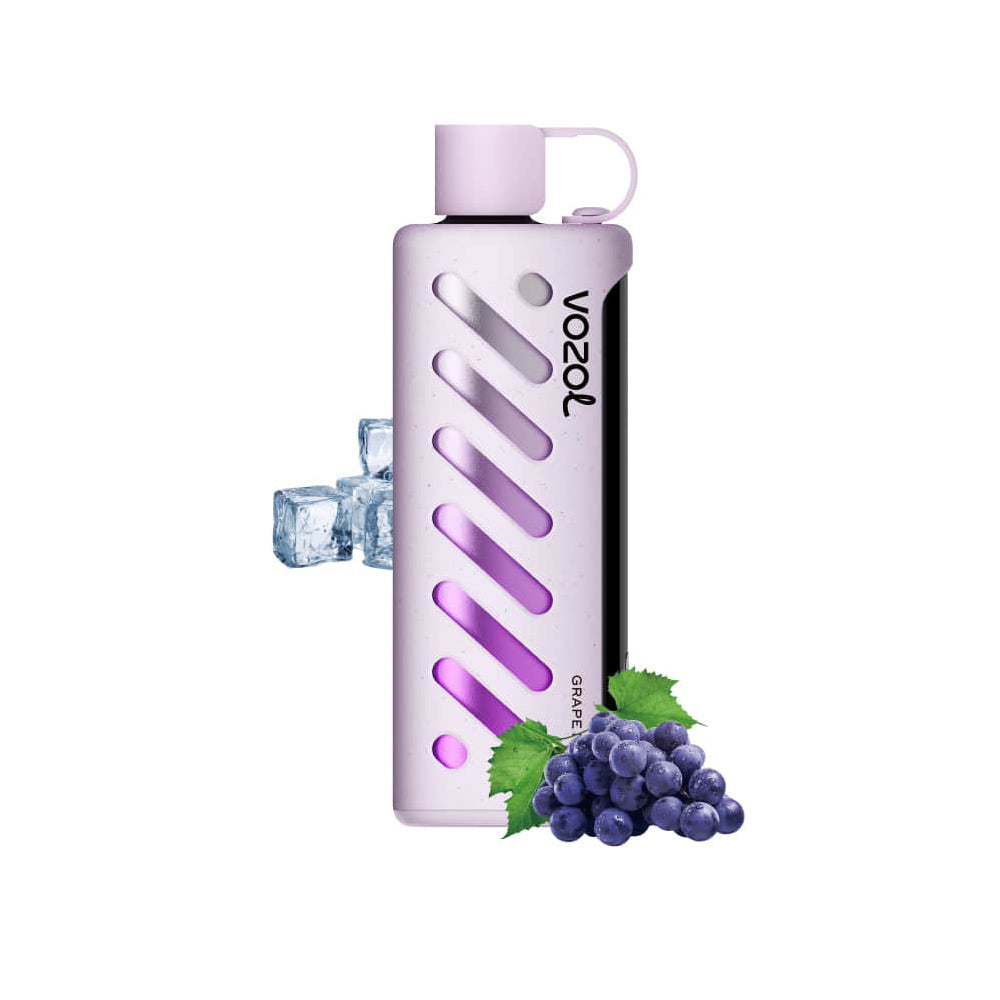 VOZOL GEAR 25000 Grape Ice E-Zigarette mit stylischem Design, Eiswürfeln und frischen Trauben. Perfekt für eisige Trauben-Vape-Erlebnisse.