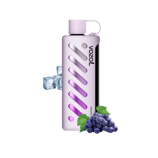VOZOL GEAR 25000 Grape Ice E-Zigarette mit stylischem Design, Eiswürfeln und frischen Trauben. Perfekt für eisige Trauben-Vape-Erlebnisse.
