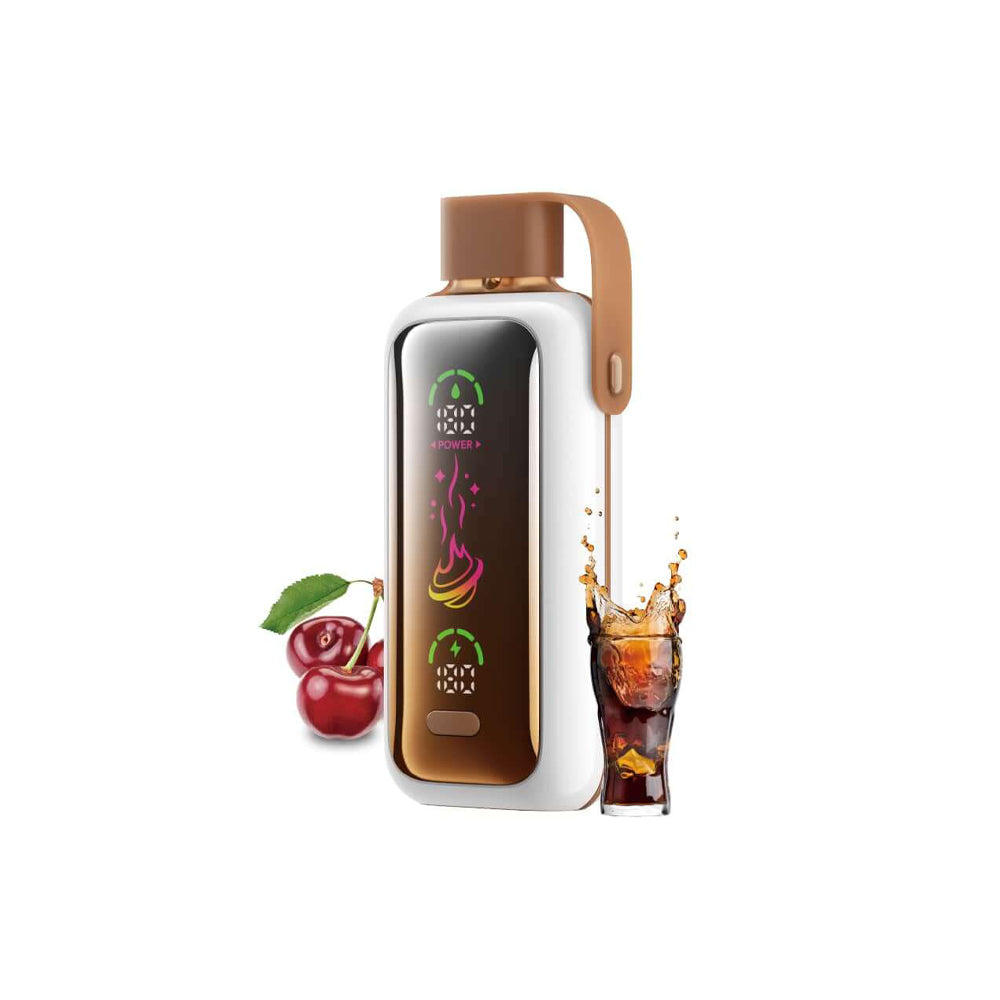 VOZOL STAR 20000 Cherry Cola Vape mit Kirsch- und Cola-Motiv. Stylisches Design für bis zu 20.000 Züge prickelnden Geschmack.